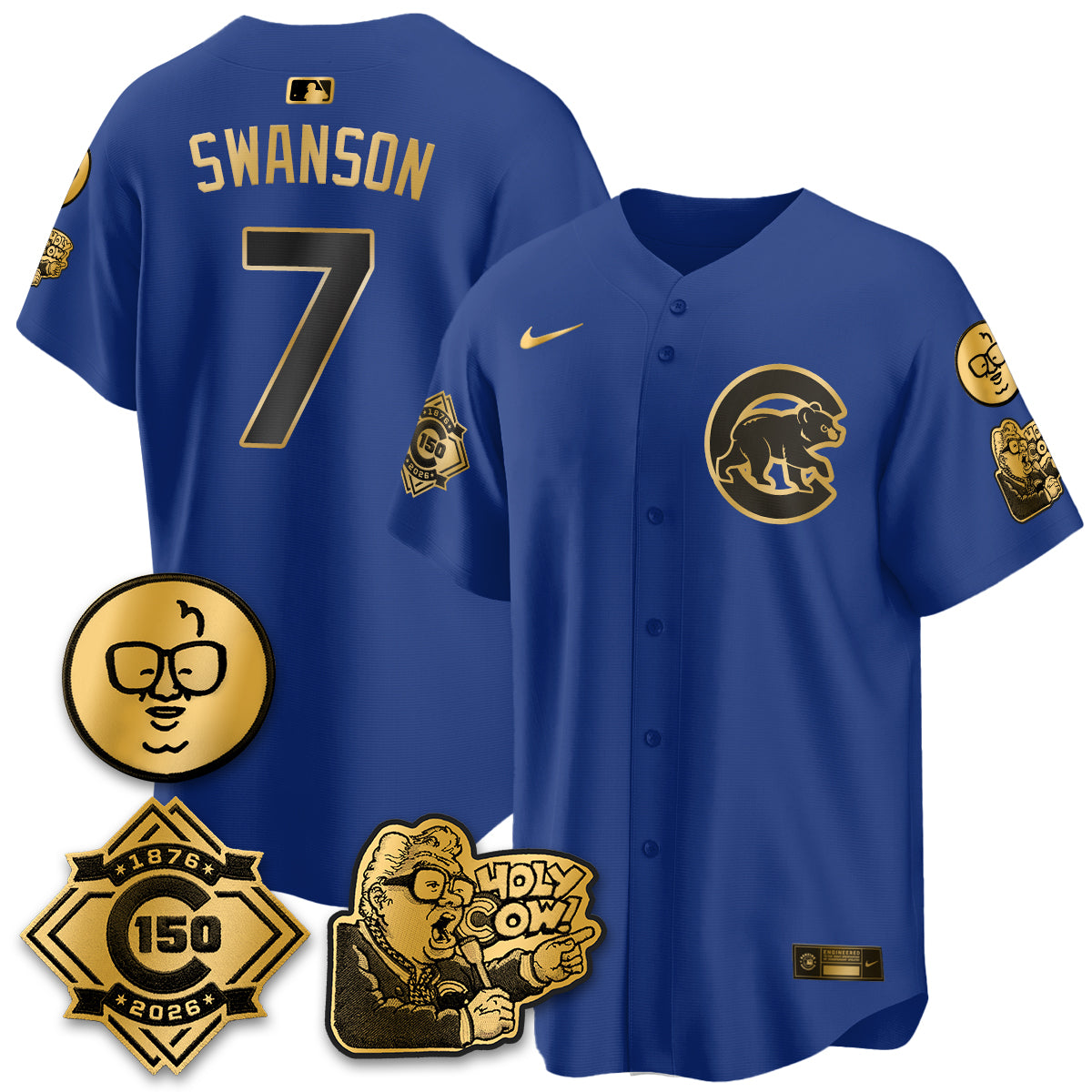 CHC 150th Anniversary Harry Caray Holy Cow Vapor Premier Limited Jersey - All Stitched V3