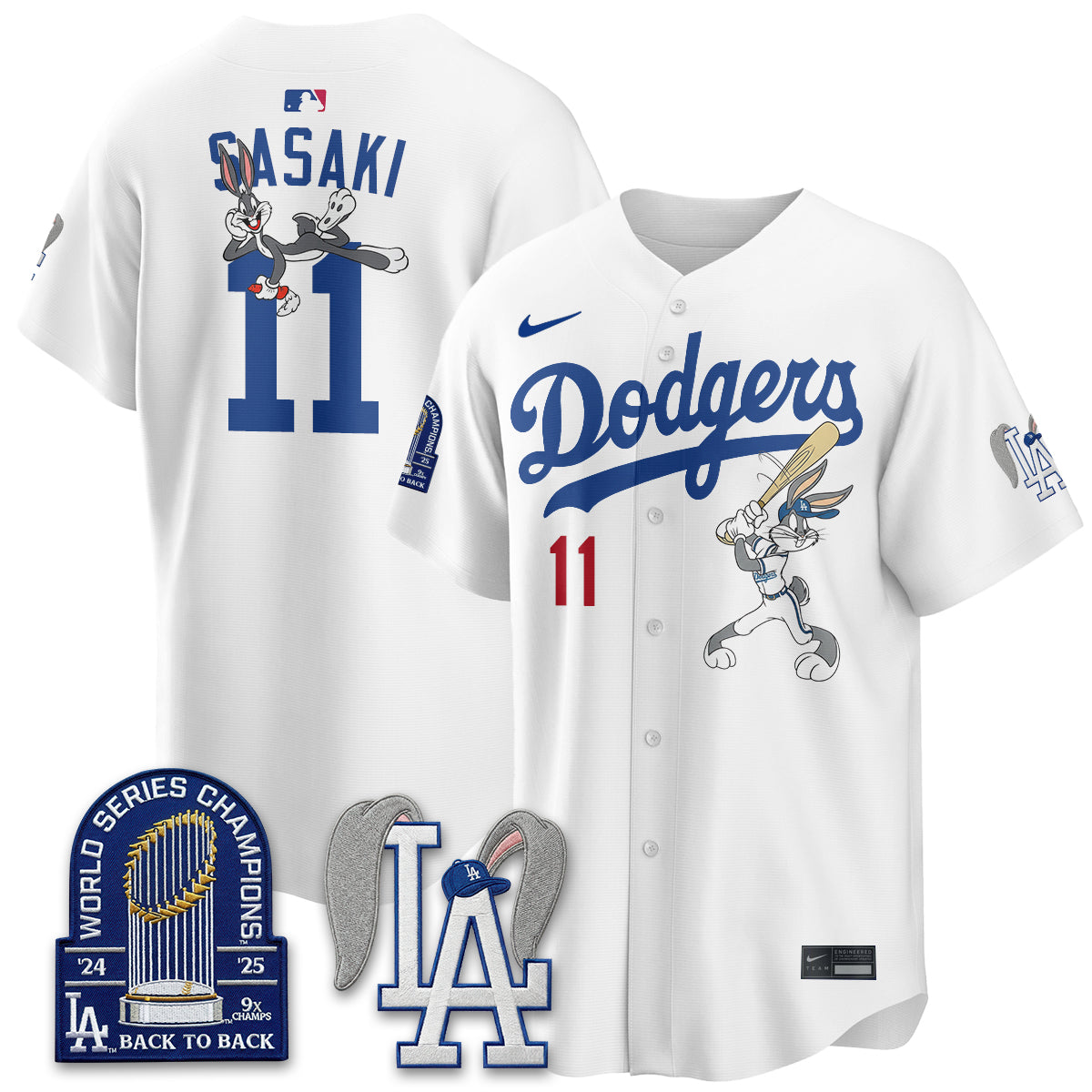 Los Angeles Dodgers Bunny Edition Vapor Jersey - Stitched