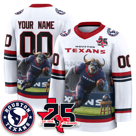 HOU x Bull Chief Edition Custom Hockey Jersey - Printed