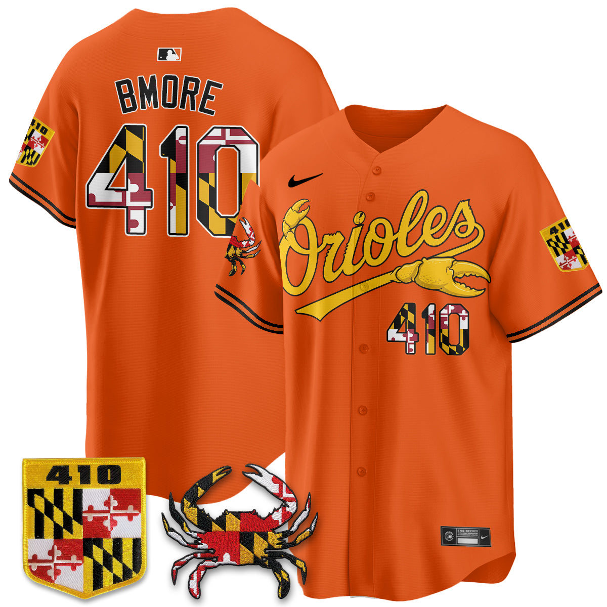 Baltimore Orioles Crab x Maryland Vapor Limited Jersey - Stitched