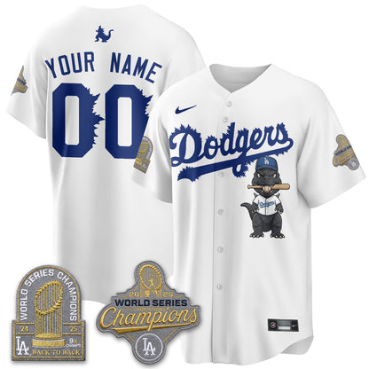 Los Angeles Dodgers x Godzilla Vapor Custom Jersey- Stitched