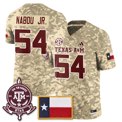 Aggies Camouflage ‘Honor and Support’ 2026 Vapor Limited Jersey - Stitched