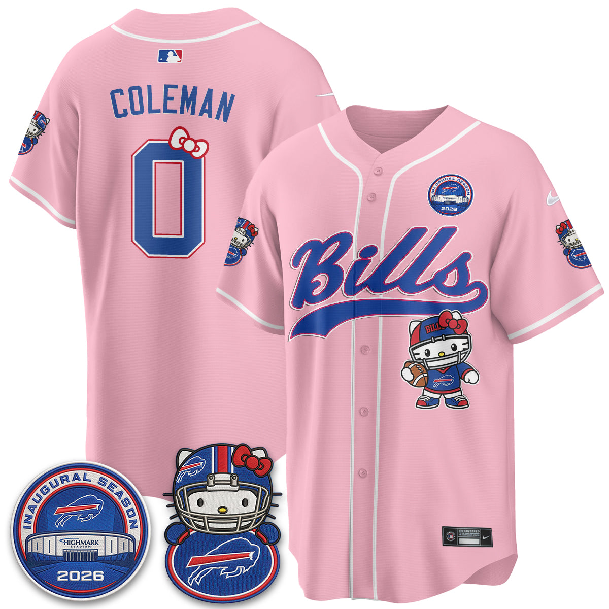 Buffalo Bills x Meow  Vapor Baseball Jersey - Stitched