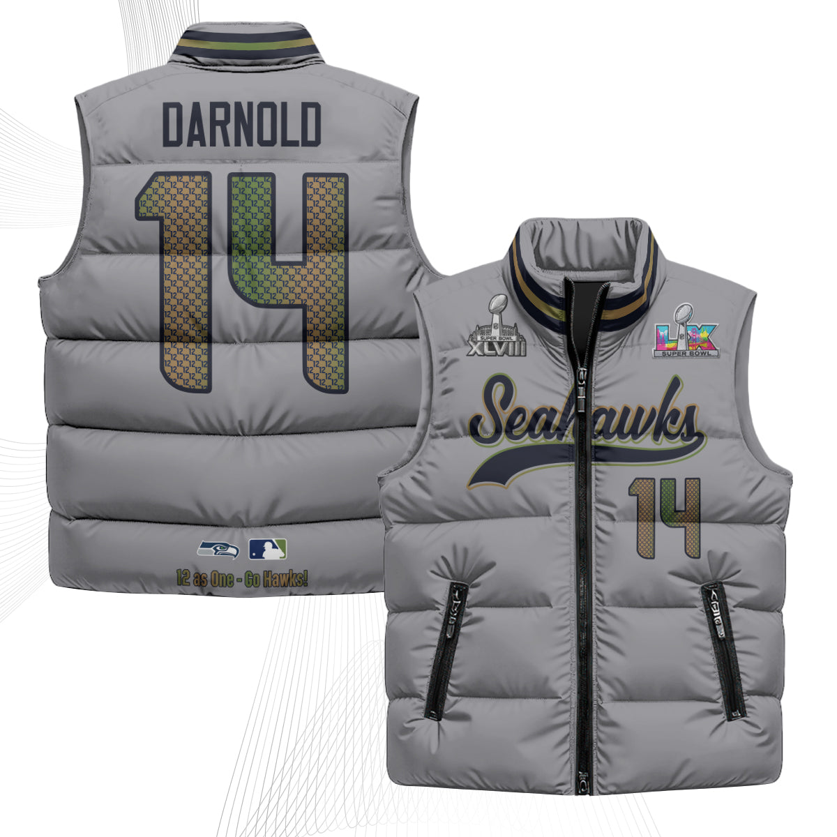 SEA S.Bowl Champs Puffer Vest - Printed