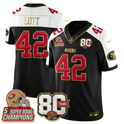 San Francisco 49ers 80 Years & 5X Champs Vapor Jersey - Stitched
