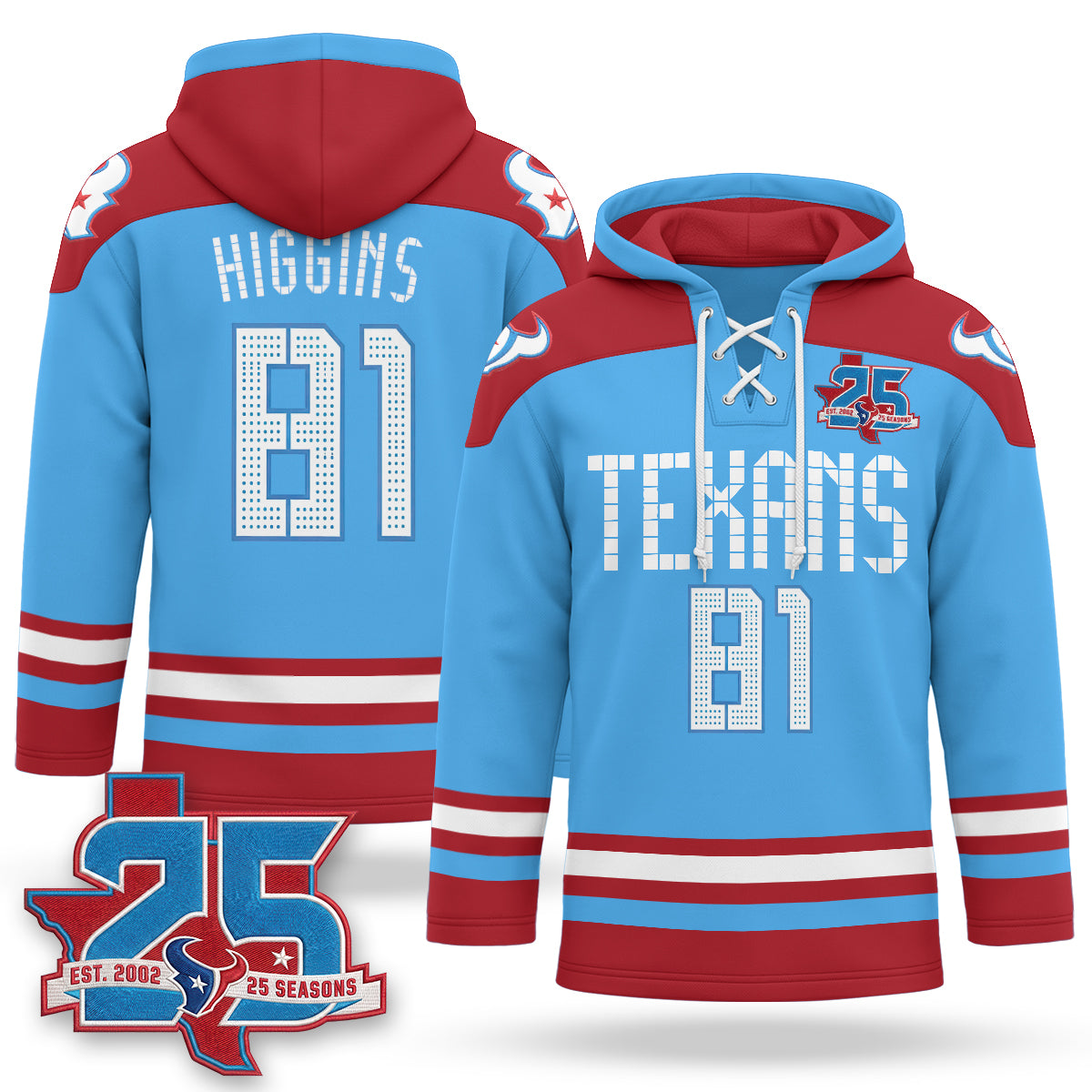 Houston Texans 2026 Rivalries Fleece-Lined Hockey Hoodie - Stitched