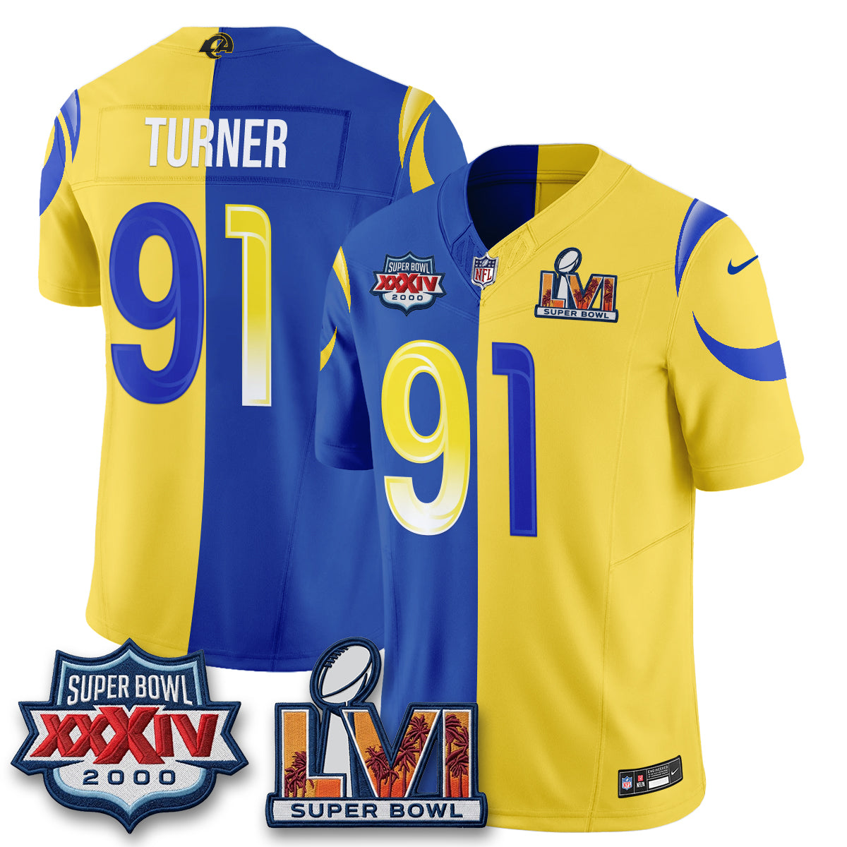 LAR Rivalries Split Vapor Jersey - Stitched