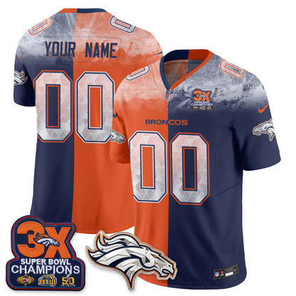 DEN Mile High Split Edition Vapor Custom Jersey - Stitched