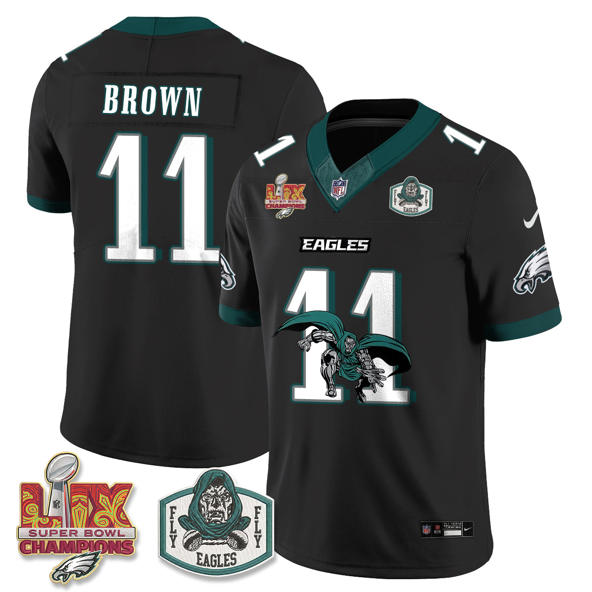 Philadelphia Eagles x Green Cape Villain Edition Vapor Jersey - Stitched