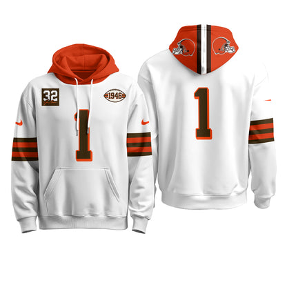 Cleveland Browns 1946 Anniversary Patch Hoodie - Stitched