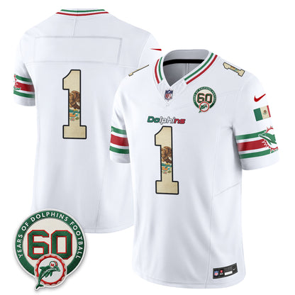 Miami Dolphins Mexico Edition Vapor Jersey - Stitched