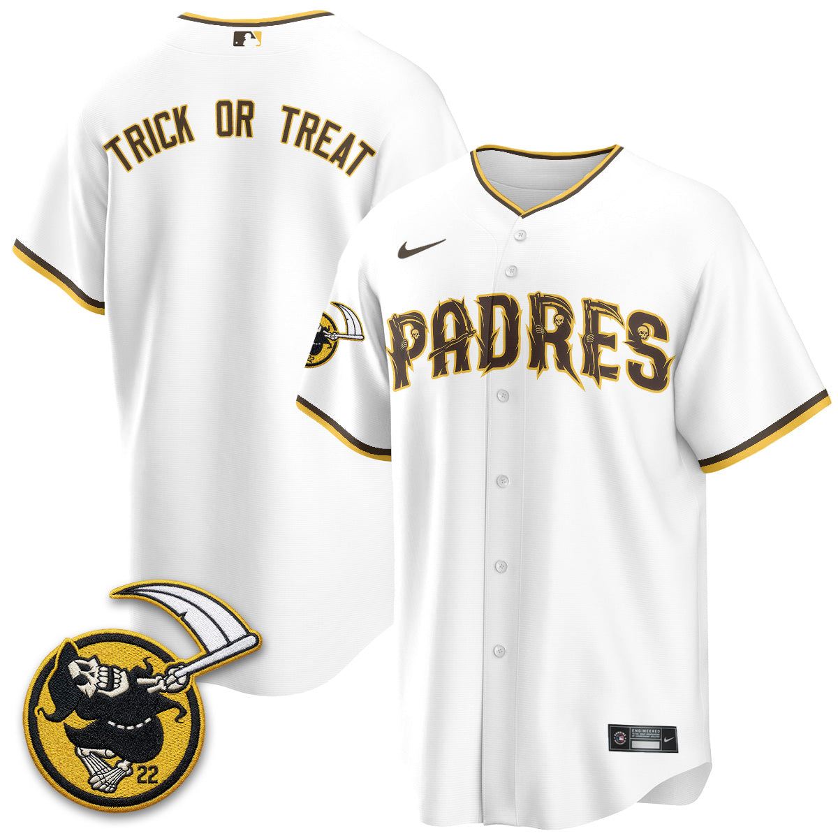 San Diego Padres x Grim Reaper Vapor Jersey - Stitched