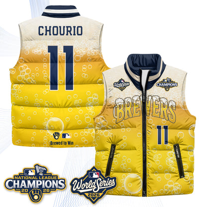 MIL "Pitcher & Pint" 2026 NL Champions Puffer Vest - Printed