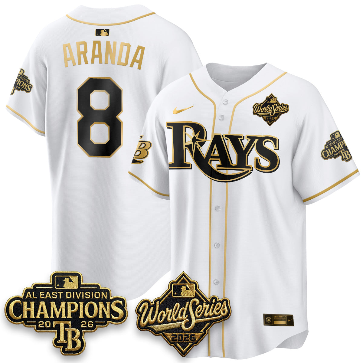 TB 2026 AL Champions Gold Edition Vapor Jersey - Stitched