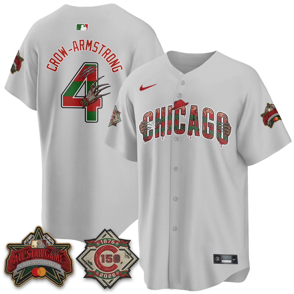 Chicago Cubs A Nightmare on Wrigley Field Edition Vapor Jersey - Stitched