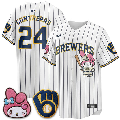Milwaukee Brewers x Pink Sanrio Friend Edition Vapor Jersey - Stitched