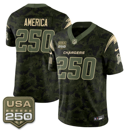 Los Angeles Chargers 2026 Salute to Service Vapor Jersey - Stitched