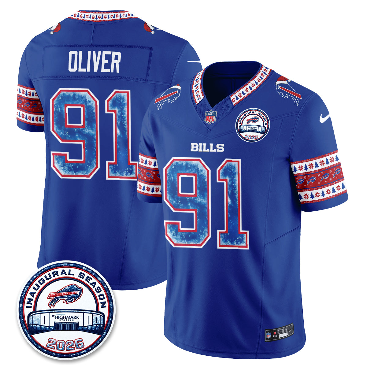 Buffalo Bills Xmas Edition Vapor Jersey - Stitched