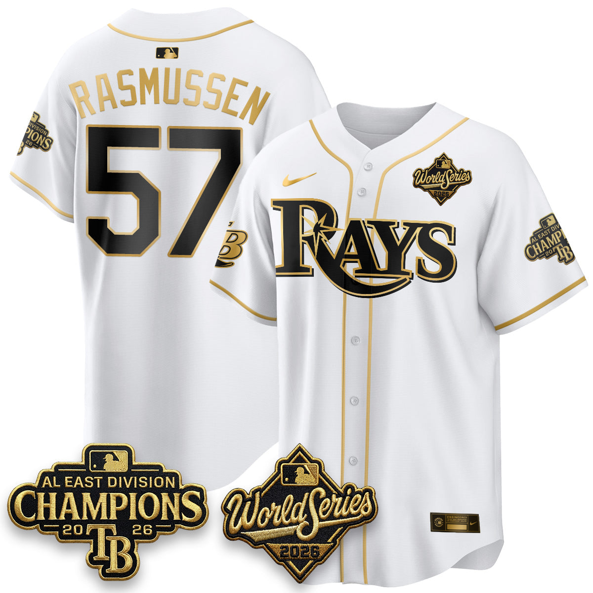 TB 2026 AL Champions Gold Edition Vapor Jersey - Stitched