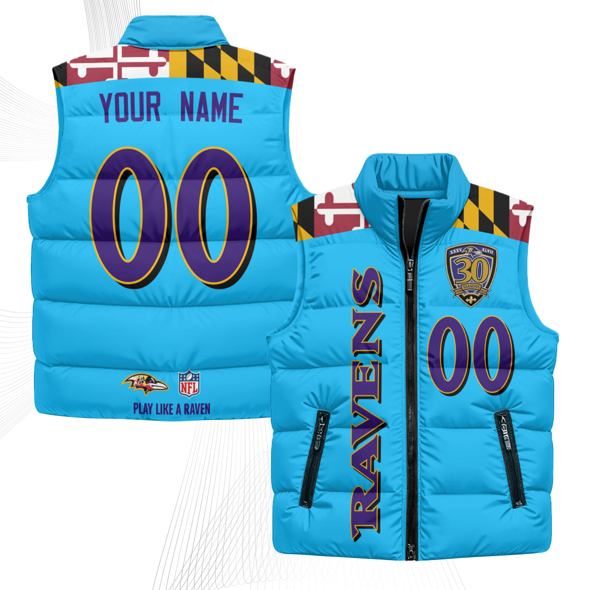 BAL Maryland Custom Puffer Vest - Printed