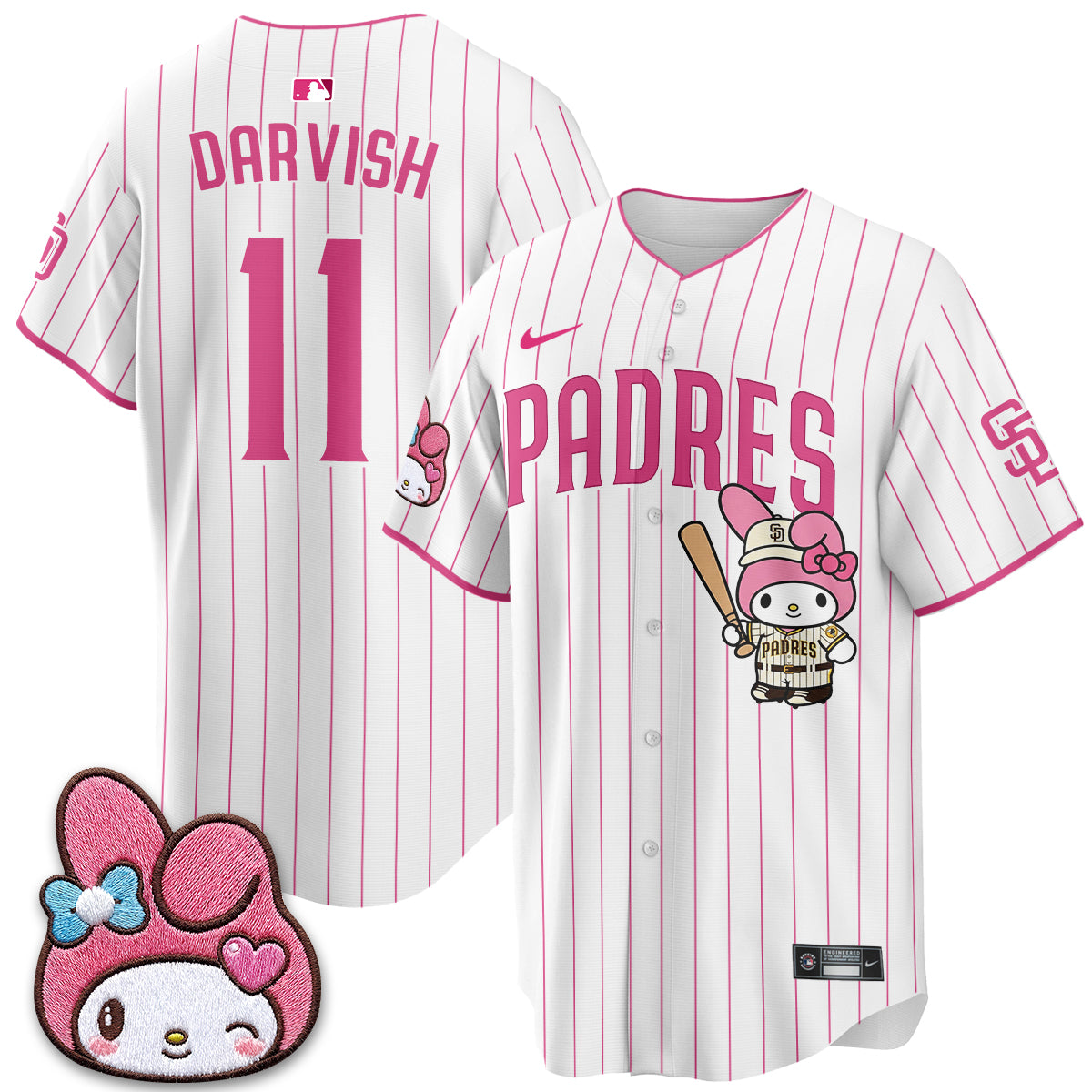 San Diego Padres x Pink Sanrio Friend Vapor Jersey - Stitched