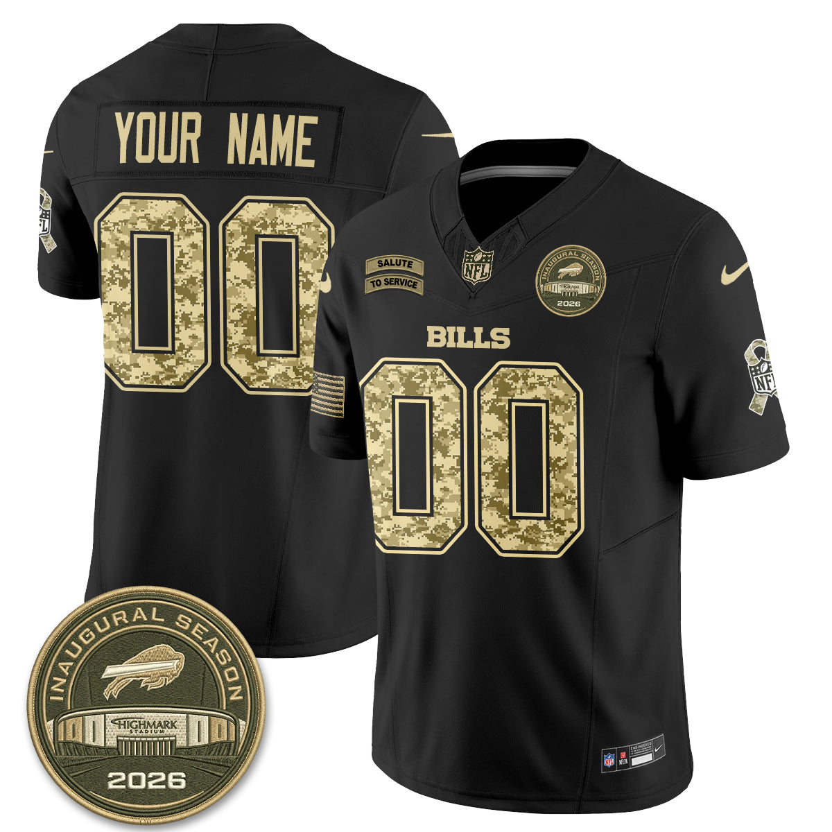 Buffalo Bills 2026 Salute to Service Edition Vapor Custom Jersey V2- Stitched