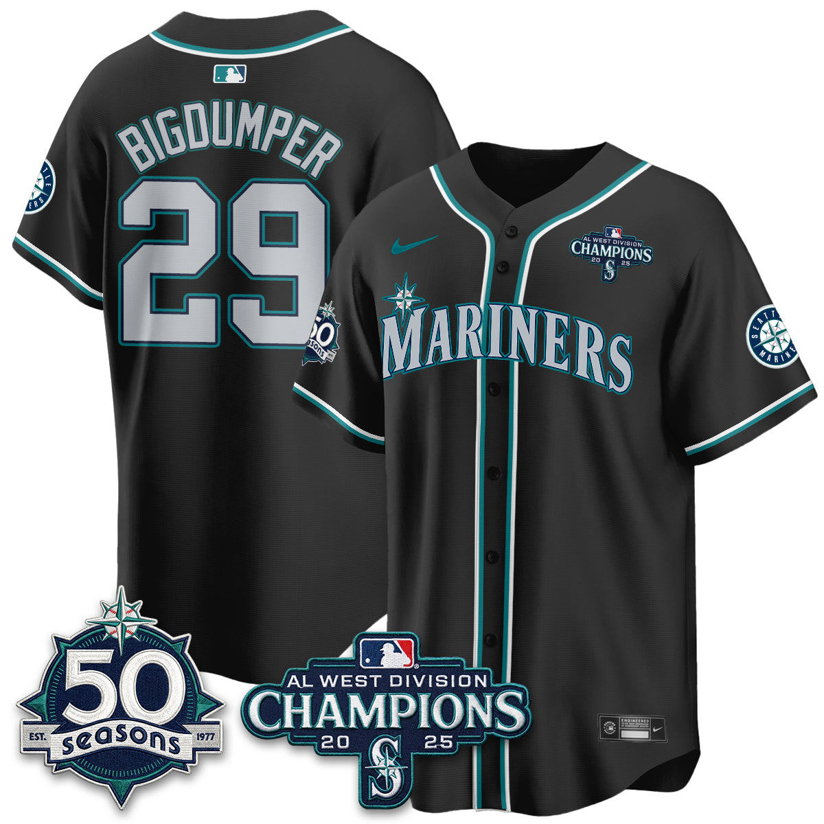 SEA 50th Anniversary Black Out Style Vapor Premier Limited Jersey - All Stitched