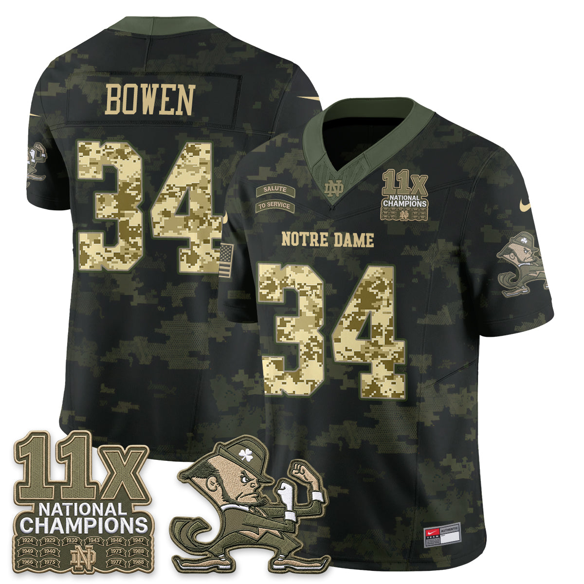 ND 2026 Salute to Service Vapor Jersey - Stitched