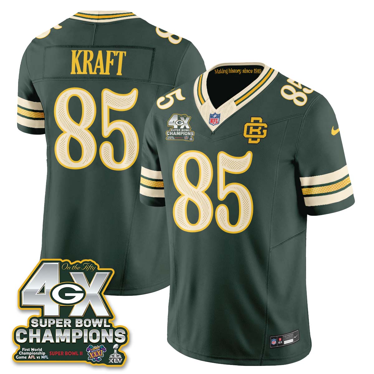 GB 2026 Rivalries 4X Champs Vapor Jersey - Stitched