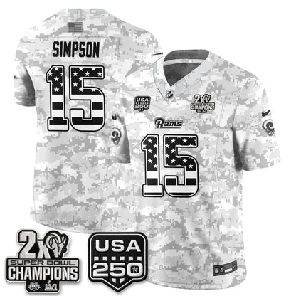 Los Angeles Rams 2026 Salute To Service Vapor Jersey - All Stitched