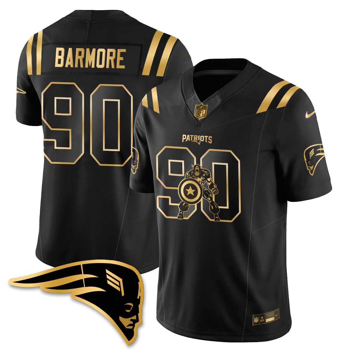 New England Patriots x Vibranium Shield Edition Vapor Jersey - Stitched