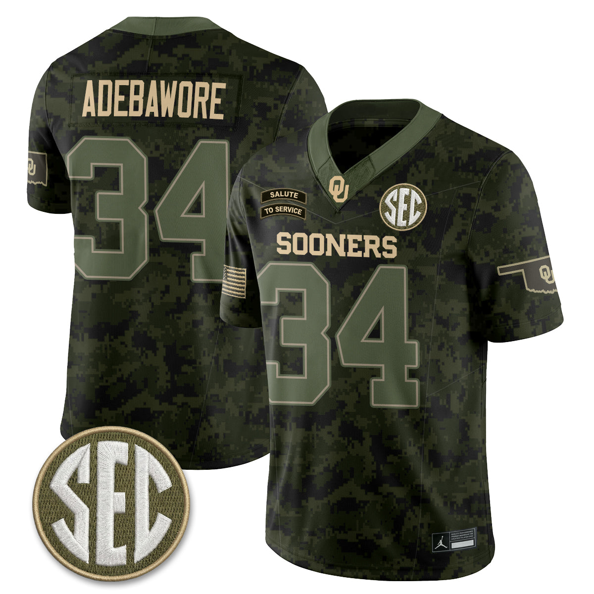 Oklahoma Sooners 2026 Salute to Service Vapor Jersey - Stitched