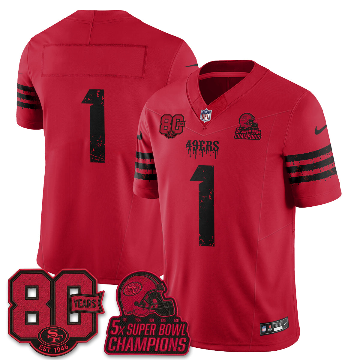 San Francisco 49ers Slasher Edition Vapor Jersey - Stitched