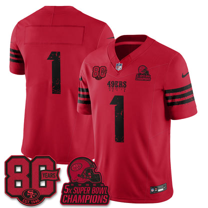 San Francisco 49ers Slasher Edition Vapor Jersey - Stitched