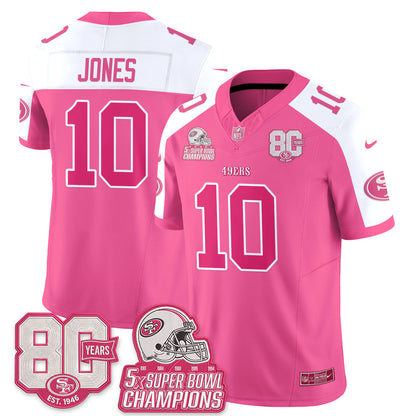 San Francisco 49ers Pink Edition Vapor Jersey - Stitched