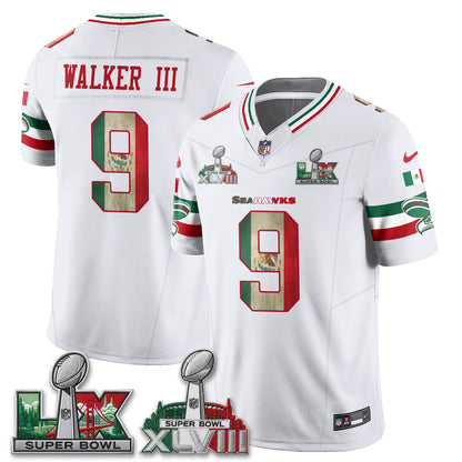 Seattle Seahawks Mexico Edition Vapor Jersey V2- Stitch