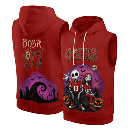 SF x Skeleton Gentleman & Rag Doll Bride Edition Sleeveless Hoodie Tank Top - Printed