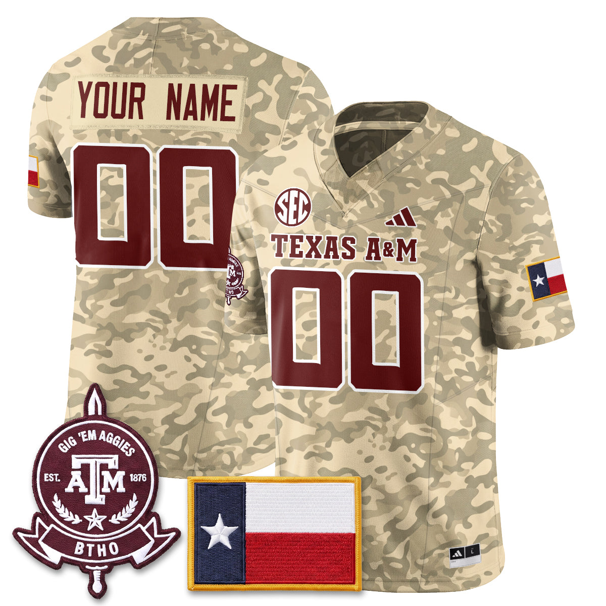 Aggies Camouflage ‘Honor and Support’ 2026 Vapor Limited Custom Jersey - Stitched