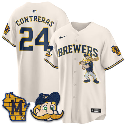 Milwaukee Brewers Bernie Edition Vapor Jersey - Stitched