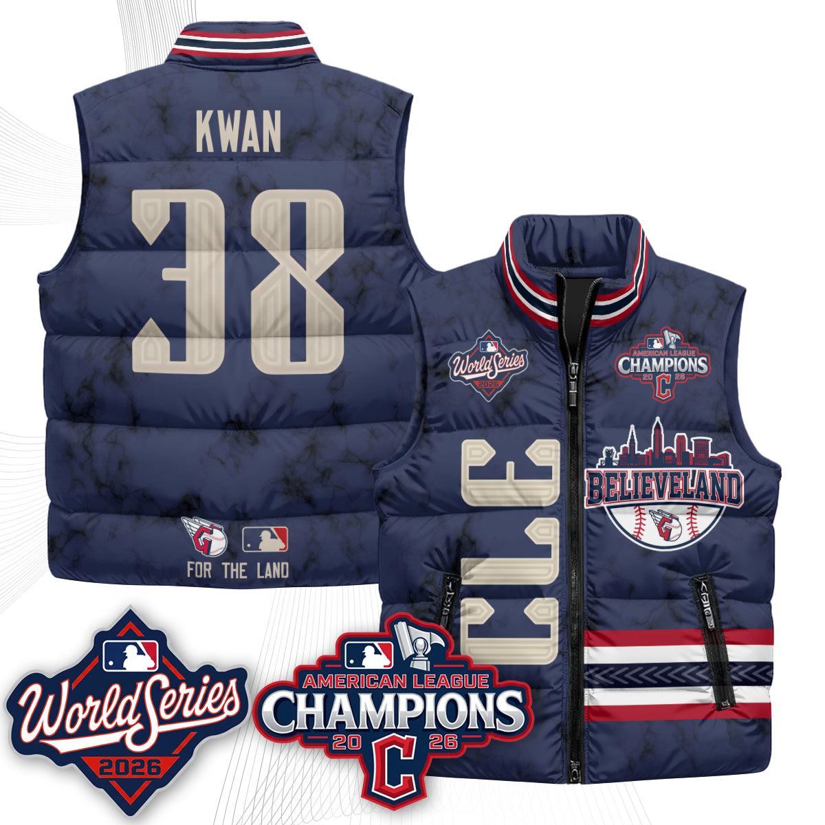 CLE 2026 AL Champions Puffer Vest - Printed