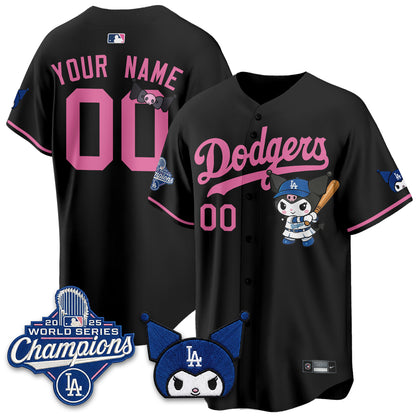 Los Angeles Dodgers Kuromi Edition Vapor Custom Jersey - Stitched
