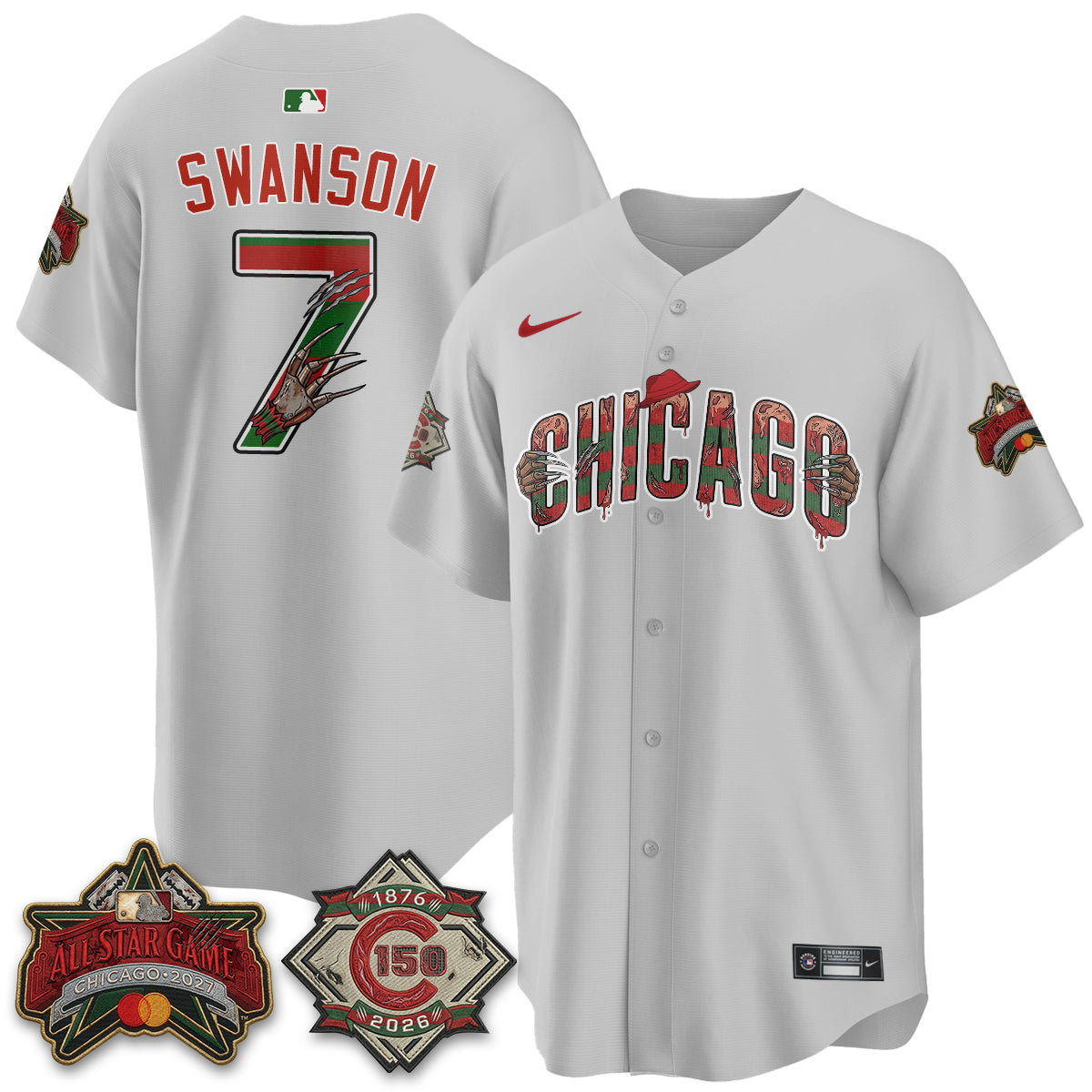 Chicago Cubs A Nightmare on Wrigley Field Edition Vapor Jersey - Stitched
