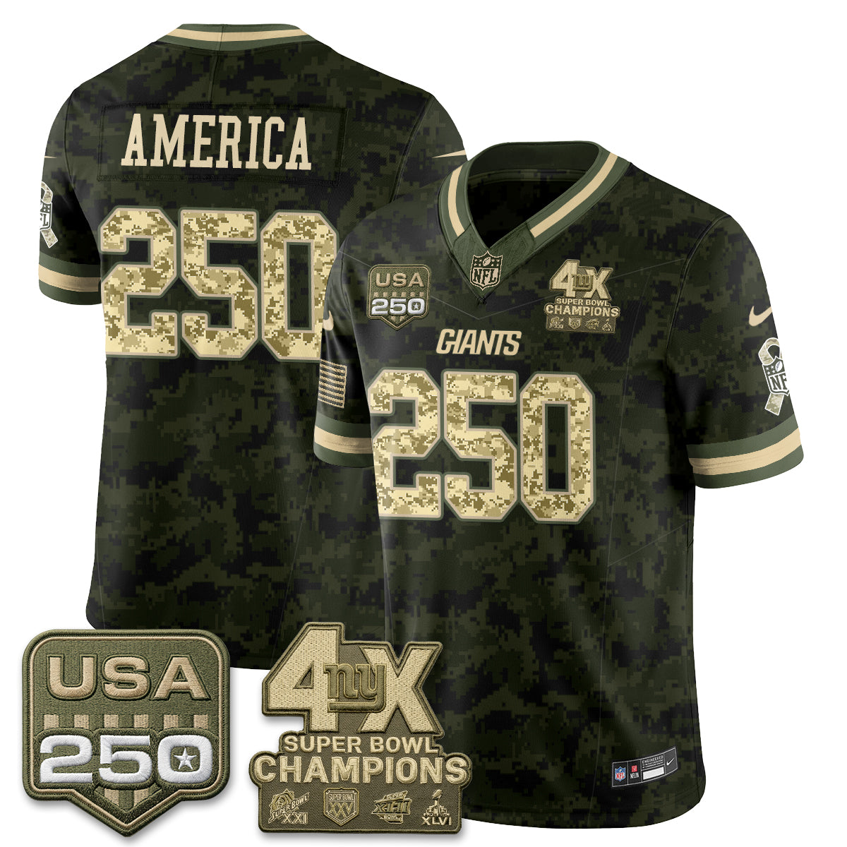New York Giants 2026 Salute To Service Vapor Jersey - Stitched