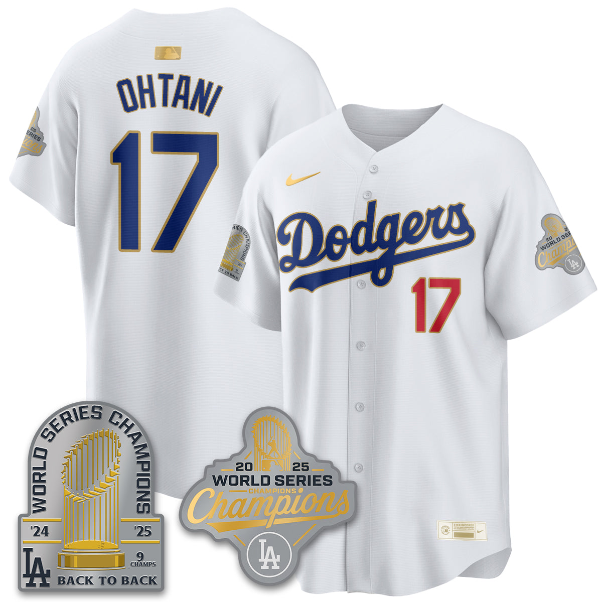 LAD Gold Collection Stadium Vapor Limited Jersey - 9x Champs - All Stitched
