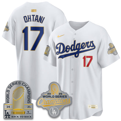 LAD Gold Collection Stadium Vapor Limited Jersey - 9x Champs - All Stitched