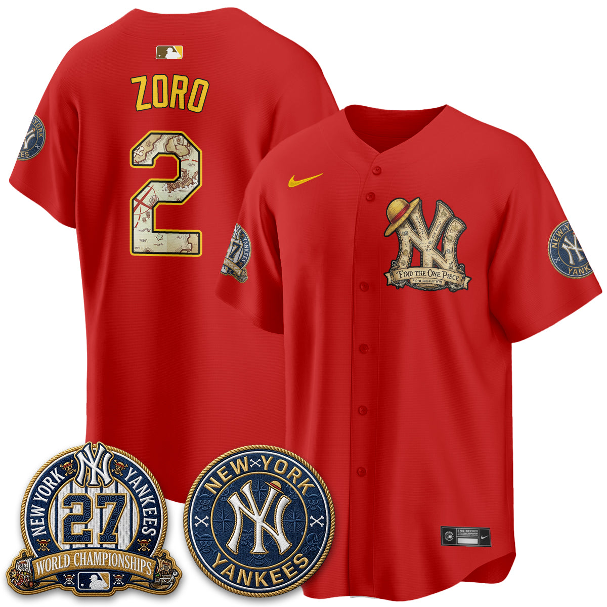 New York Yankees x OP Japanese Cartoon Limited Jersey -  Stitched