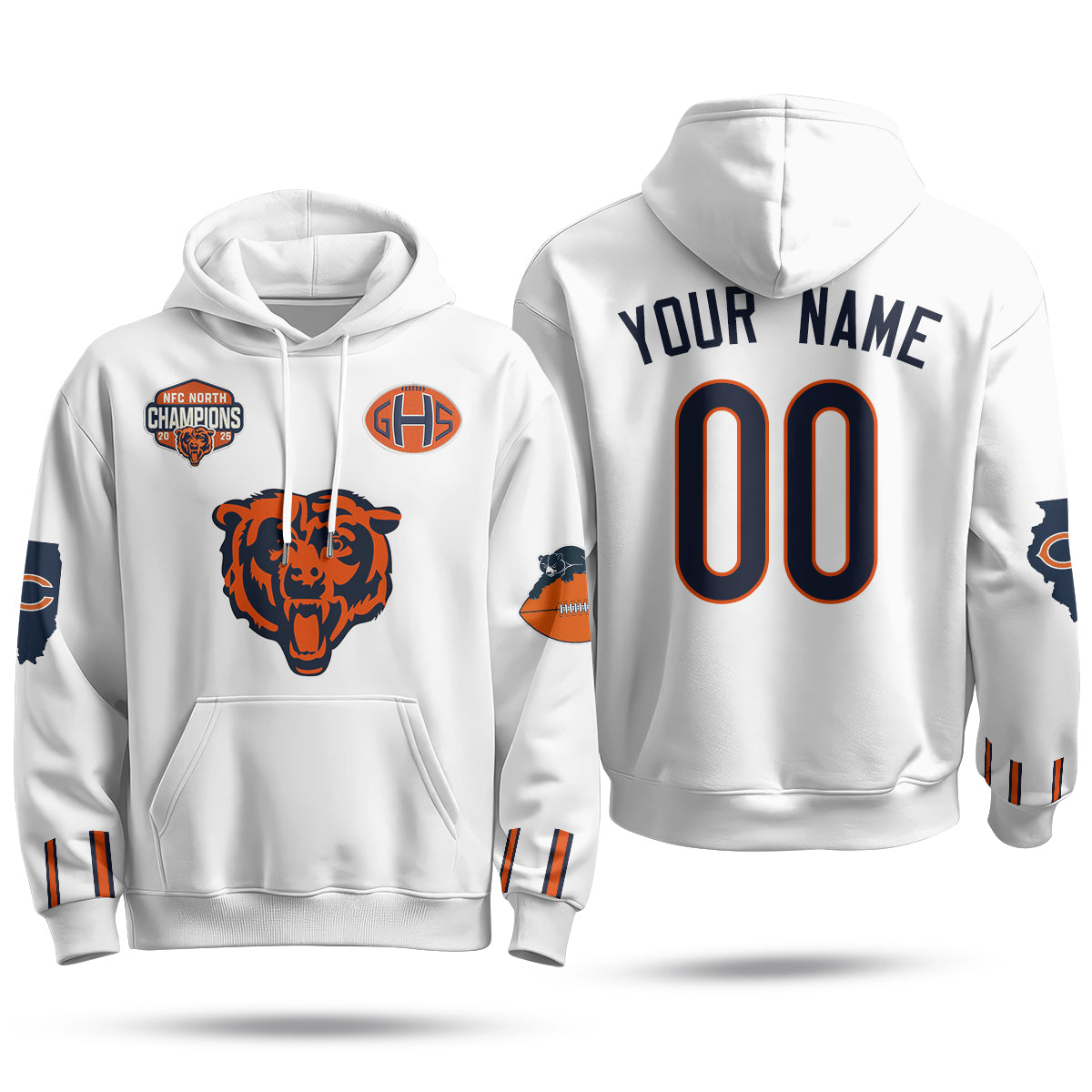 Chicago Bears 2026 Rivalries Custom Hoodie - Stitched