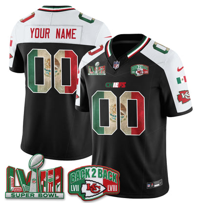 Kansas City Chiefs Mexico Edition Vapor Custom Jersey - Stitched