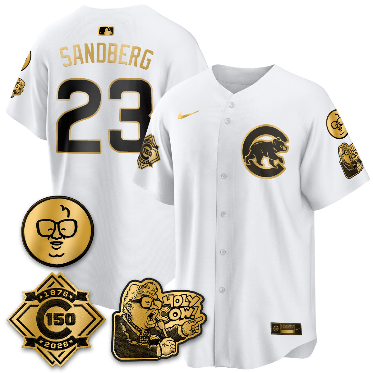 CHC 150th Anniversary Harry Caray Holy Cow Vapor Premier Limited Jersey - All Stitched V3