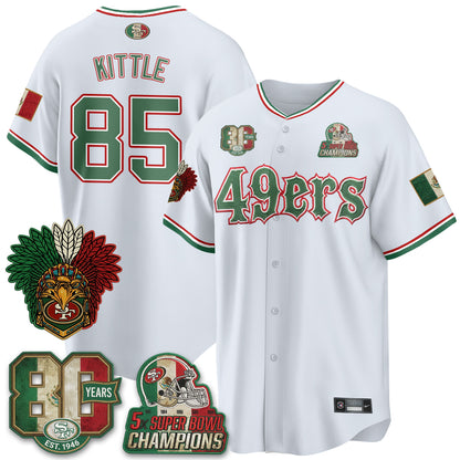 San Francisco 49ers Mexico Edition Baseball Vapor Jersey - Stitched